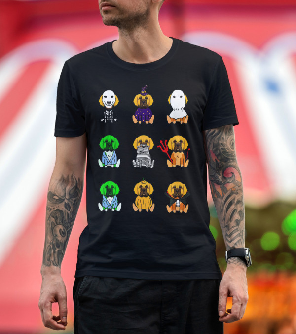 Premium T-Shirt: English Mastiff Halloween Costumes Skeleton Witch Ghost Zombie Mummy Devil Frankenstein Pumpkin Vampire T-Shirt English Mastiff Halloween Costumes Skeleton Witch Ghost Zombie Mummy Devil Frankenstein Pumpkin Vampire T-Shirt
