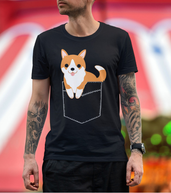 Premium T-Shirt: Corgi In Your Pocket Cute Funny Corg Dog T-Shirt Corgi In Your Pocket Cute Funny Corg Dog T-Shirt