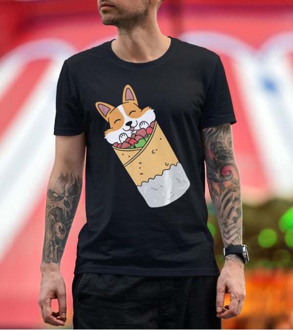 Premium T-Shirt: Corgi Wrapped in Mexican Burrito Delight T-Shirt Corgi Wrapped in Mexican Burrito Delight T-Shirt