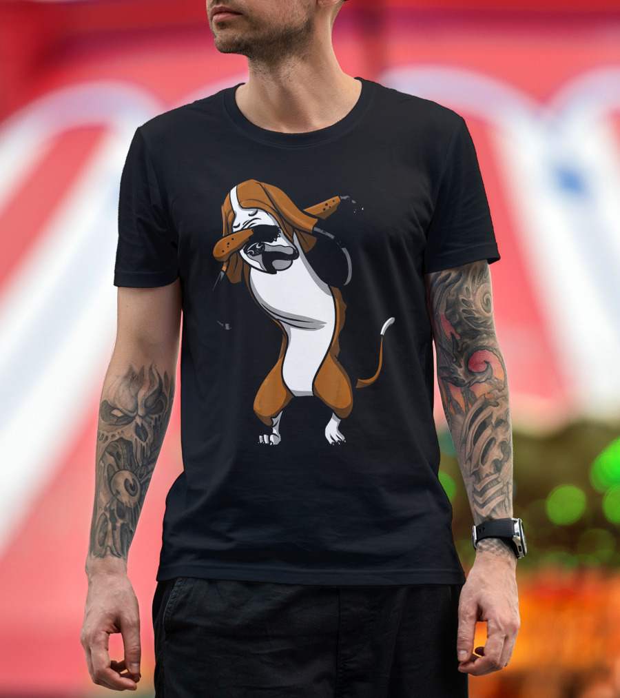 Dabbing Basset Hound Funny Basset Hound Dab Dance T-Shirt