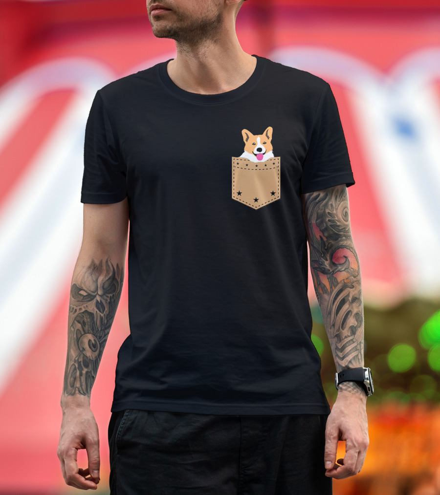 Corgi in Your Pocket with Stars T-Shirt