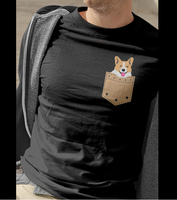 Corgi In Your Pocket With Stars T-Shirt
