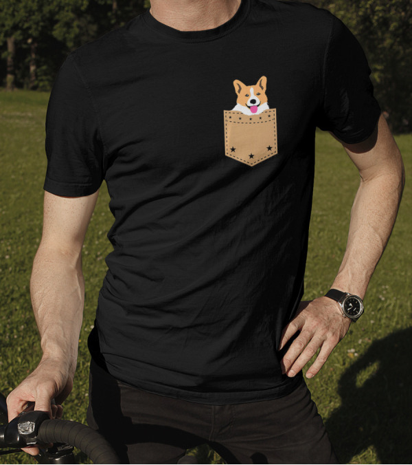 Corgi In Your Pocket With Stars T-Shirt