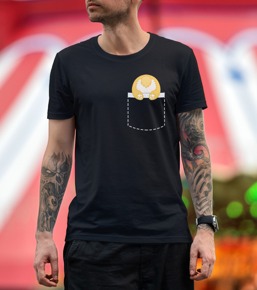 Cute Corgi Butt Peeking Out of Pocket Corgi T-Shirt