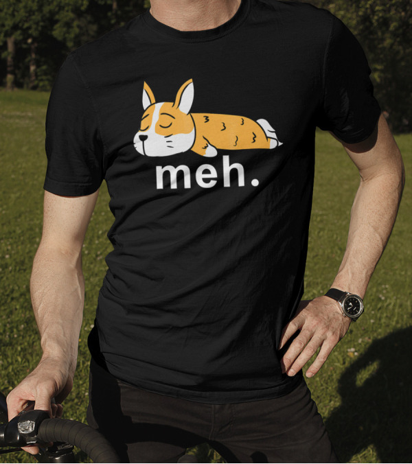 Corgi Meh Sleeping Expression Funny Internet Meme T-Shirt