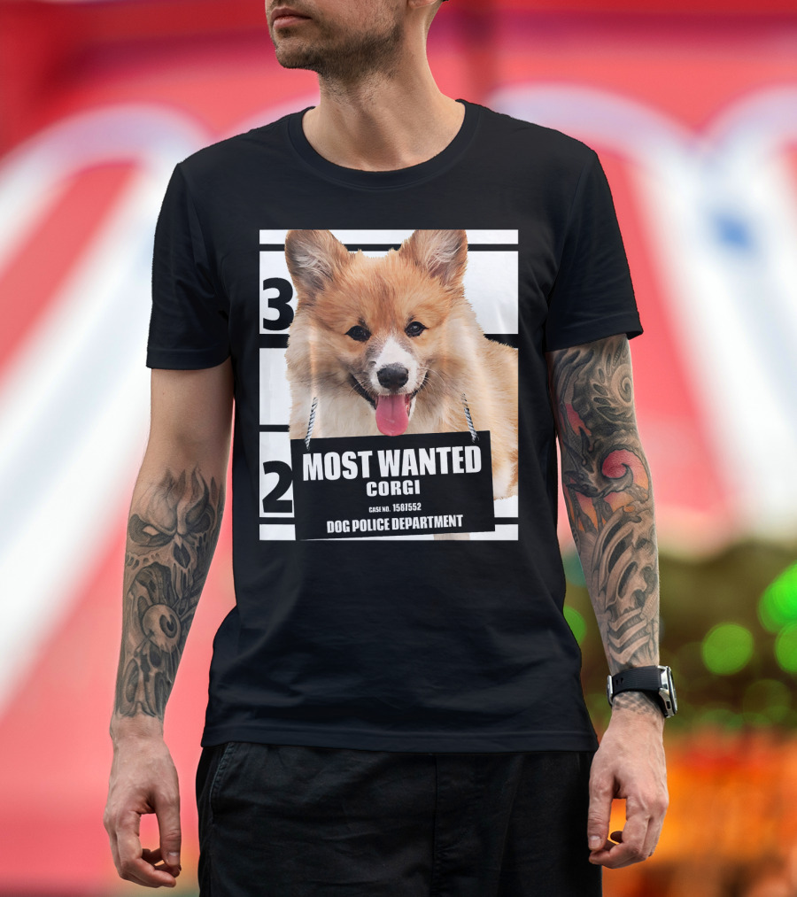 Most Wanted Corgi Dog Police Department Mugshot Case No. 1581552 T-Shirt