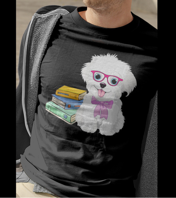 Havanese Geek Dogeek Dogs With Books And Glasses T-Shirt
