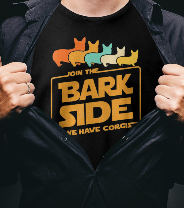 Join The Bark Side We Have Corgis Retro Corgi T-Shirt