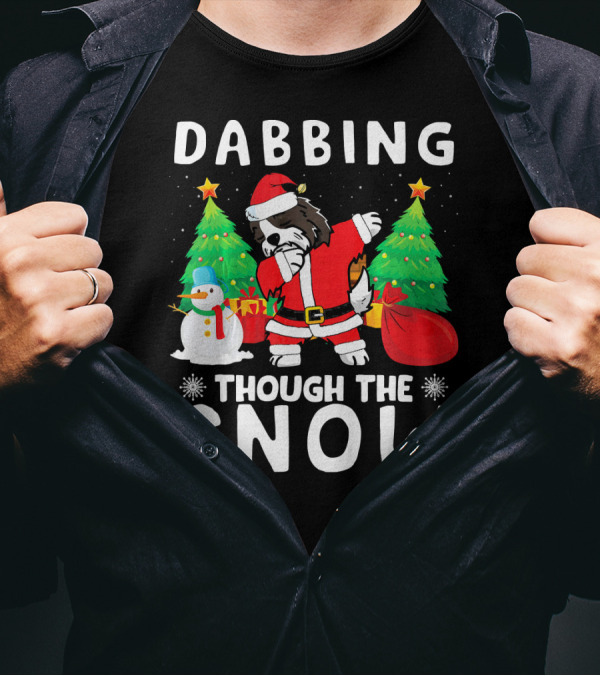 Dabbing Through The Snow Havanese Christmas Trees Snowman T-Shirt