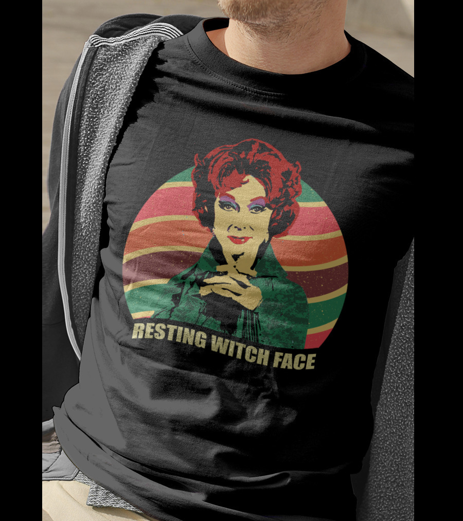 Agnes Moorehead Bewitched Colorful Retro Resting Witch Face T-Shirt