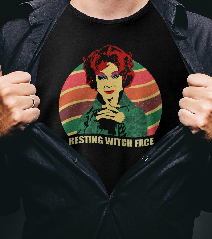 Agnes Moorehead Bewitched Colorful Retro Resting Witch Face T-Shirt