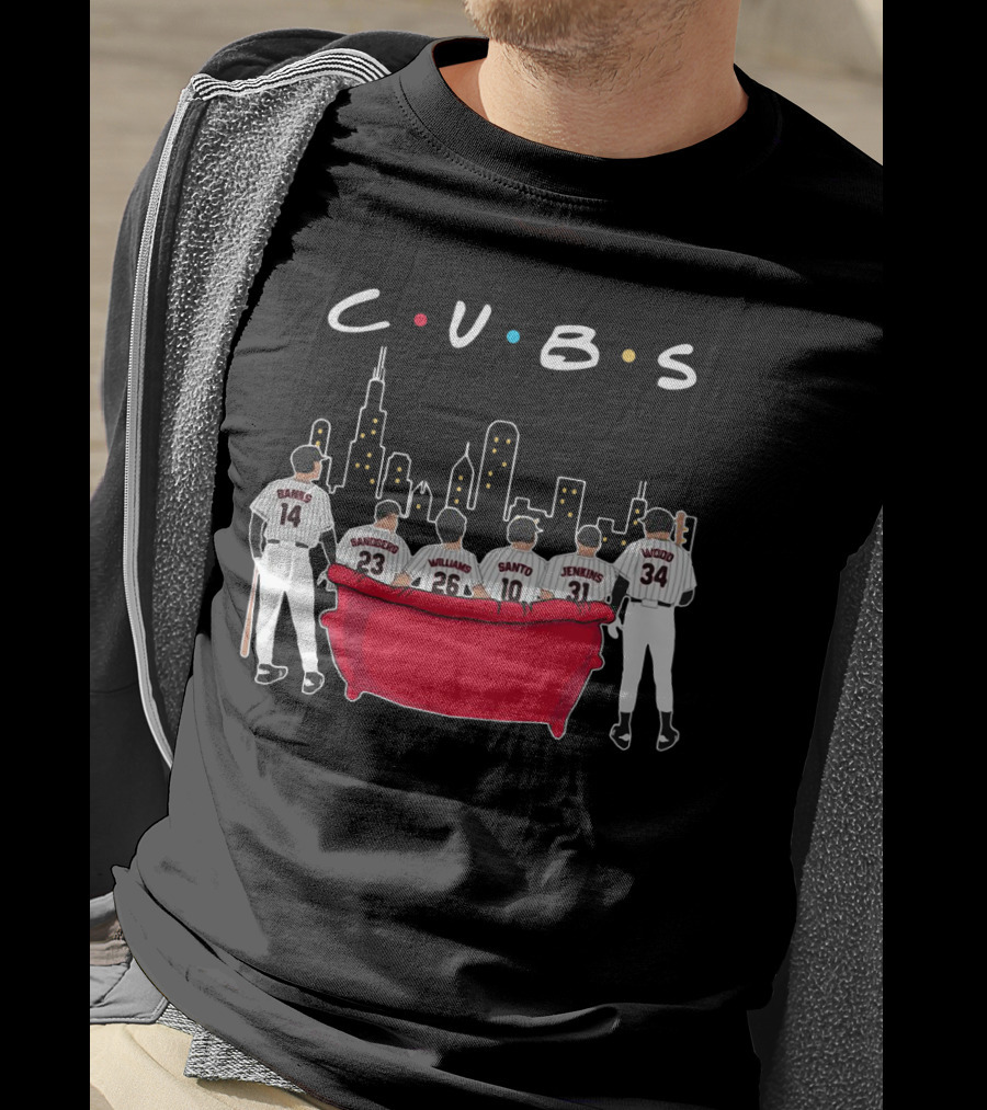 Cubs Friends Chicago Skyline Banks Sandberg Williams Santo Jenkins Wood T-Shirt