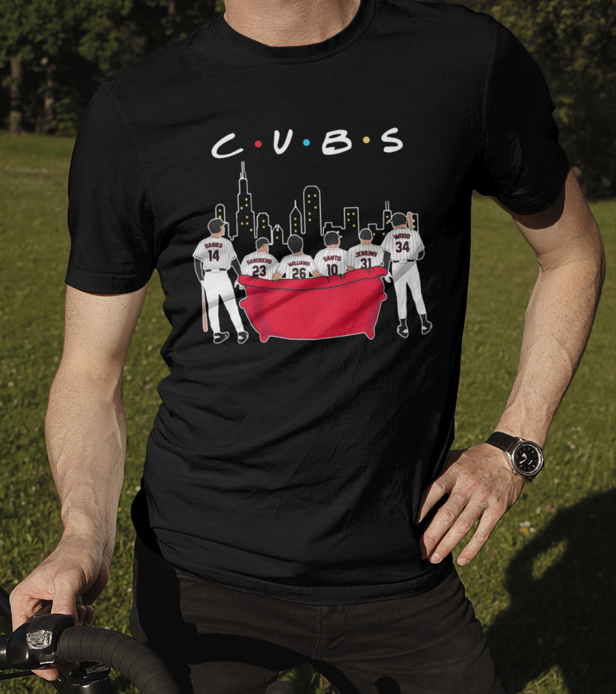 Cubs Friends Chicago Skyline Banks Sandberg Williams Santo Jenkins Wood T-Shirt