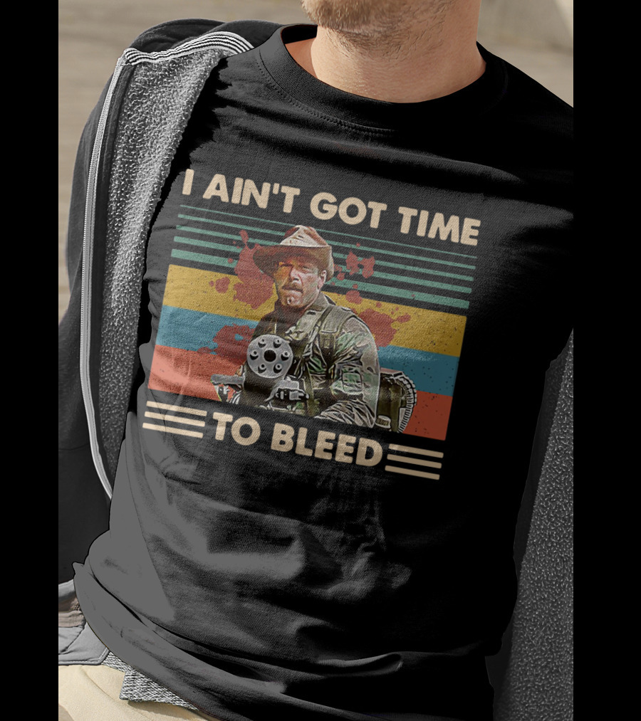 Blain Predator I Ain’t Got Time To Bleed Vintage Camo Gunner T-Shirt