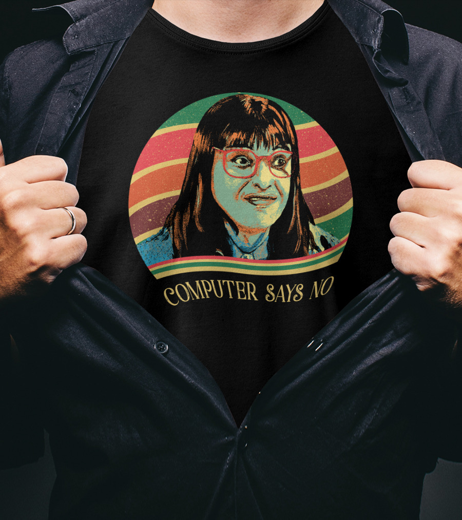 Carol Beer Computer Says No Vintage Rainbow T-Shirt