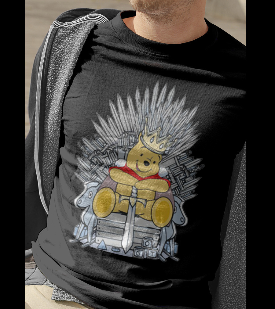 Game Of Thrones Pooh Bear King On Iron Throne Crossover T-Shirt