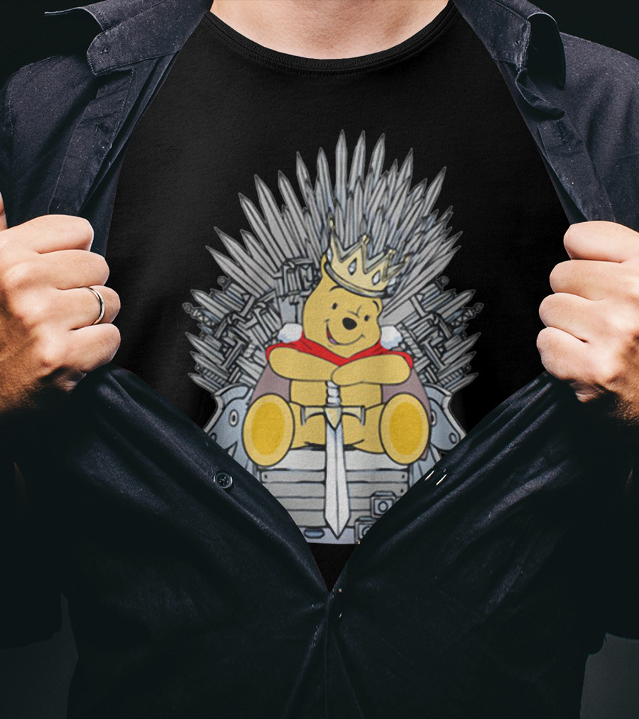 Game Of Thrones Pooh Bear King On Iron Throne Crossover T-Shirt