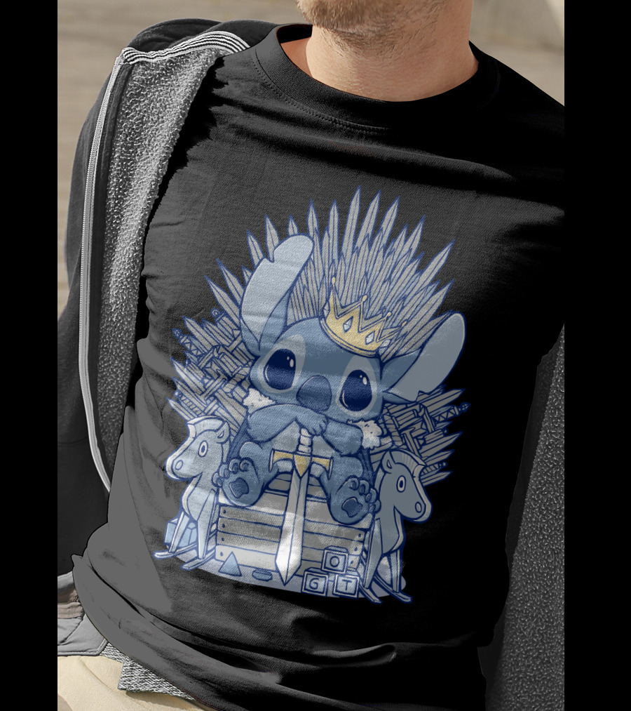 Stitch Iron Throne Crown Sword Game Of Thrones Style T-Shirt