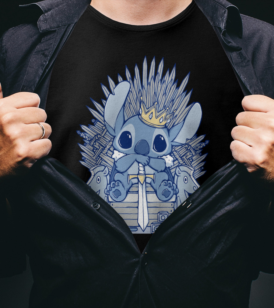 Stitch Iron Throne Crown Sword Game Of Thrones Style T-Shirt