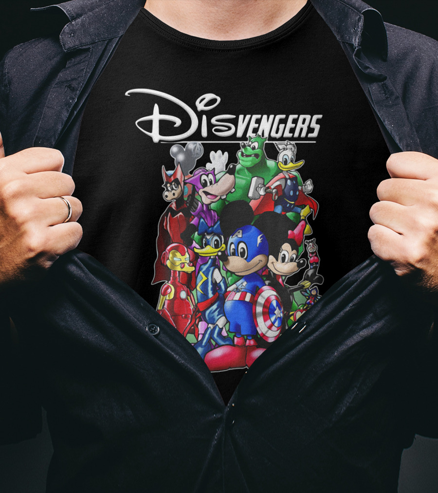 Marvel Avengers Endgame Disvengers Disney Characters As Avengers Crossover T-Shirt