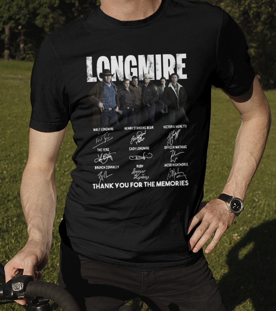 Longmire Characters Signatures Thank You For The Memories T-Shirt