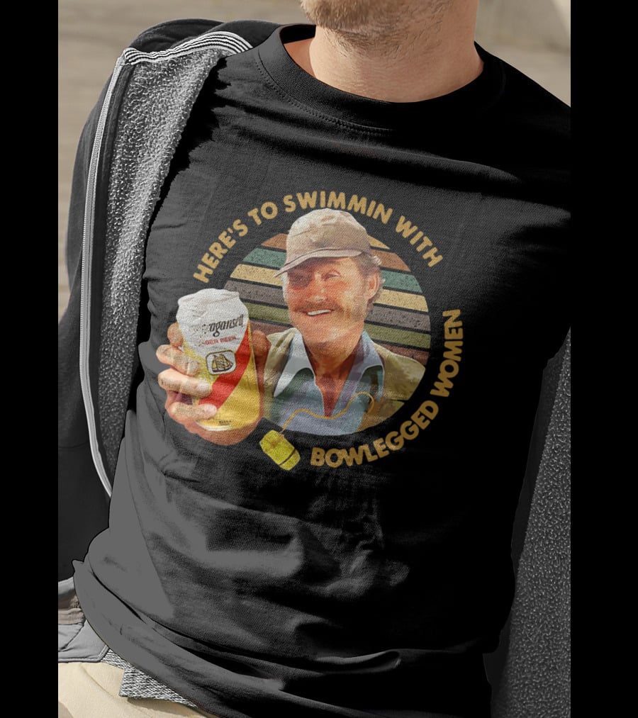 Quint Jaws Here’s To Swimmin With Bowlegged Women Vintage Beer Scene T-Shirt