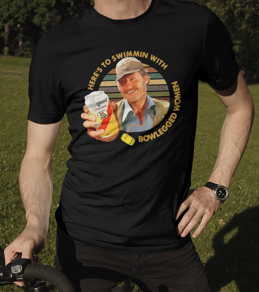 Quint Jaws Here’s To Swimmin With Bowlegged Women Vintage Beer Scene T-Shirt