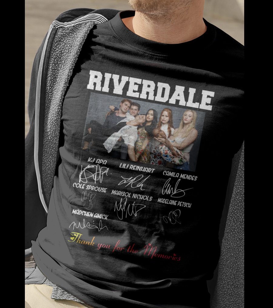 Riverdale KJ Apa Lili Reinhart Camila Mendes Cole Sprouse Marisol Nichols Madelaine Petsch Mädchen Amick Thank You For The Memories T-Shirt