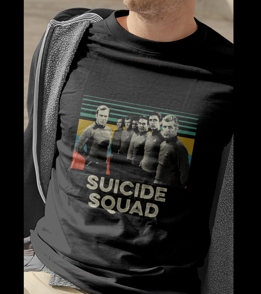 Suicide Squad Star Trek Crew Retro Stripes T-Shirt