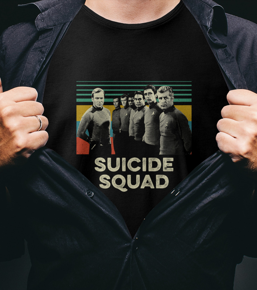 Suicide Squad Star Trek Crew Retro Stripes T-Shirt