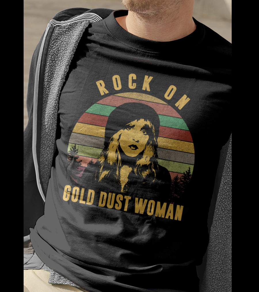 Rock On Gold Dust Woman Vintage Stripes Forest T-Shirt