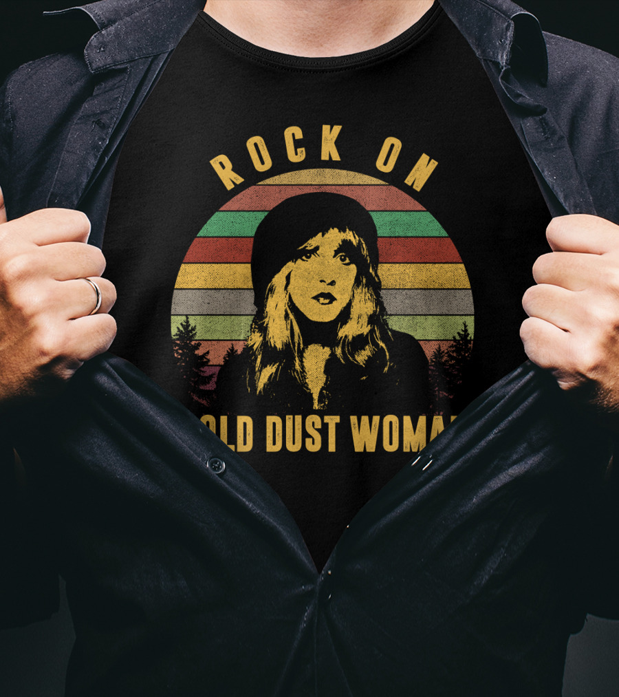 Rock On Gold Dust Woman Vintage Stripes Forest T-Shirt