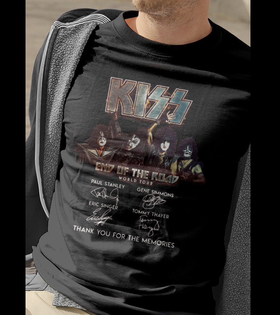 Kiss End Of The Road World Tour Thank You For The Memories Paul Stanley Gene Simmons Eric Singer Tommy Thayer T-Shirt