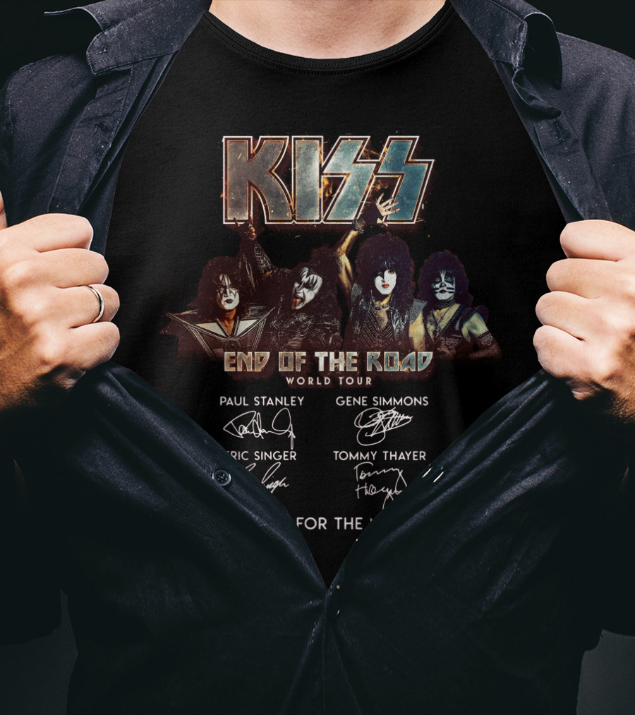 Kiss End Of The Road World Tour Thank You For The Memories Paul Stanley Gene Simmons Eric Singer Tommy Thayer T-Shirt