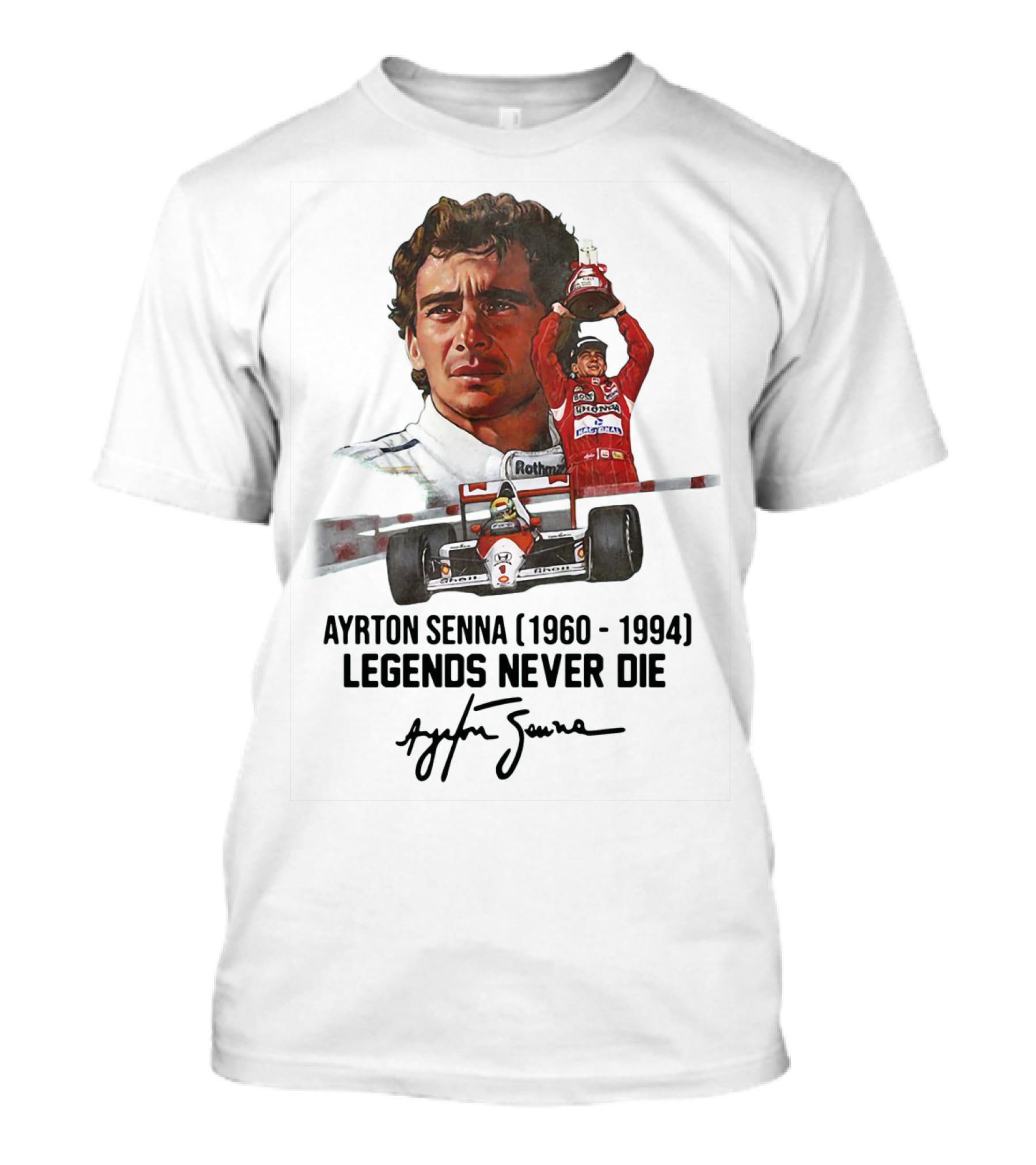 Ayrton Senna Legends Never Die 1960 1994 Racing Car Champion T-Shirt