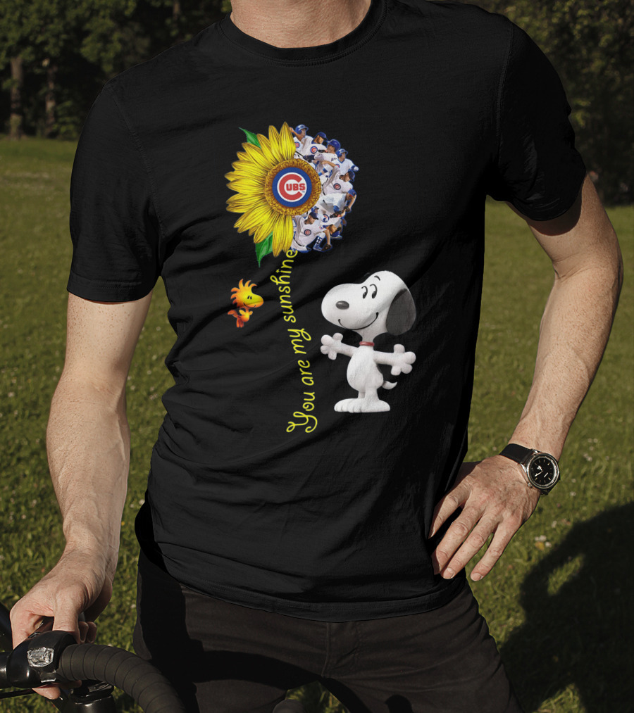 Snoopy Chicago Cubs You Are My Sunshine Sunflower Baseball T-Shirt