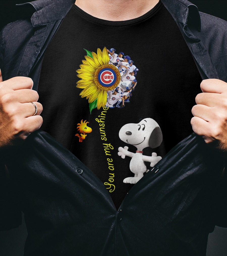 Snoopy Chicago Cubs You Are My Sunshine Sunflower Baseball T-Shirt
