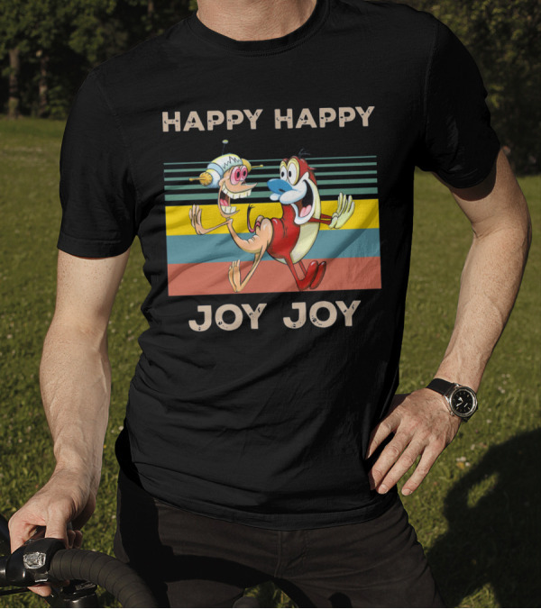 Ren And Stimpy Happy Happy Joy Joy Mighty Fine Stripede T-Shirt