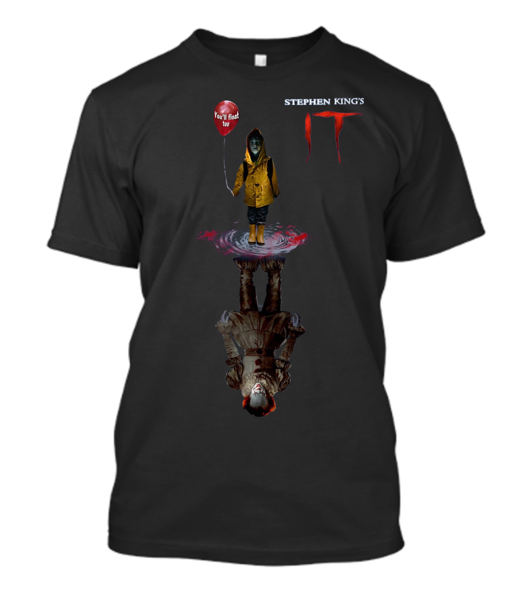 Stephen King's It Pennywise You’ll Float Too Balloon Raincoat Boy Reflection T-Shirt