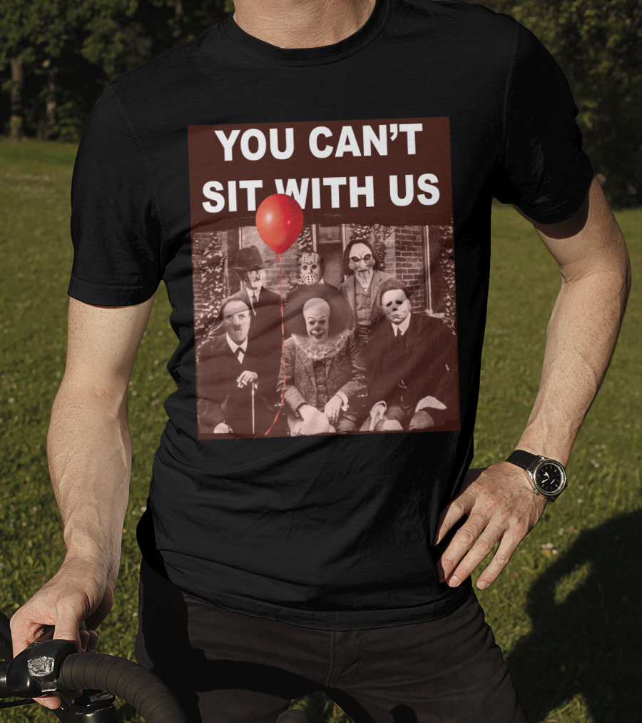 You Can't Sit With Us Horror Icons Red Balloon Halloween Psychoanalysis T-Shirt