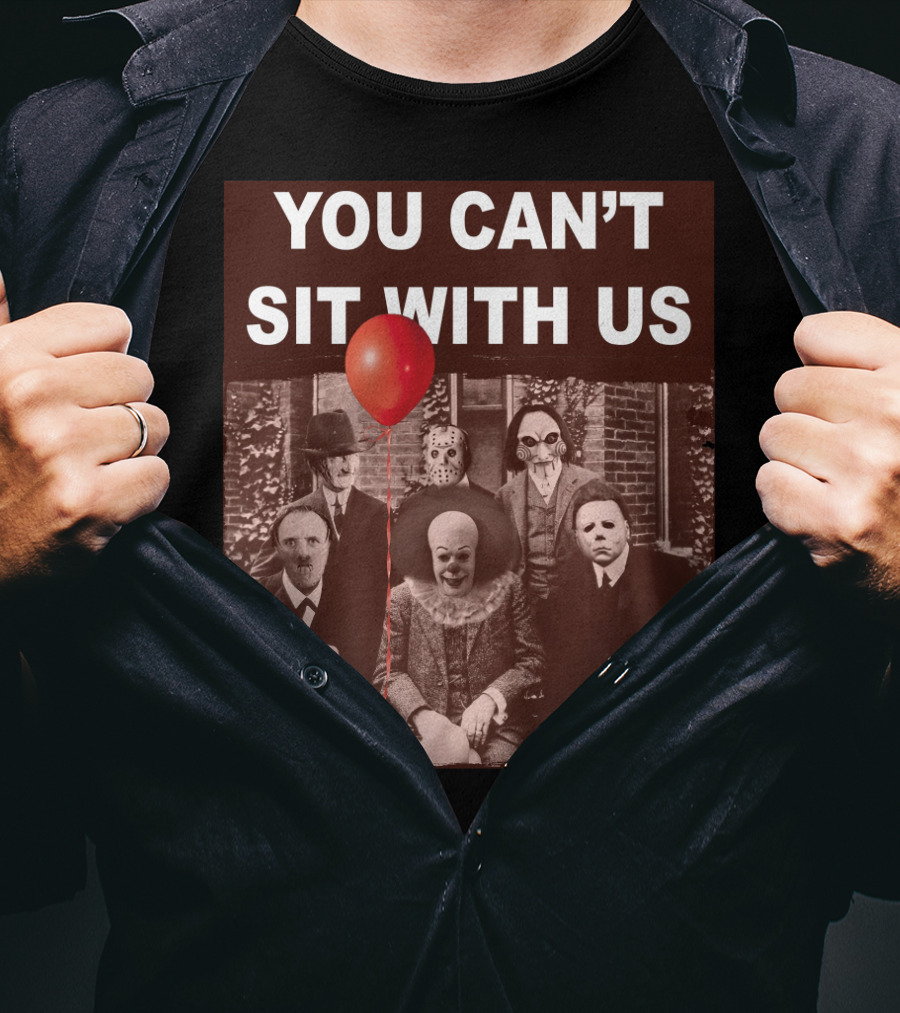 You Can't Sit With Us Horror Icons Red Balloon Halloween Psychoanalysis T-Shirt