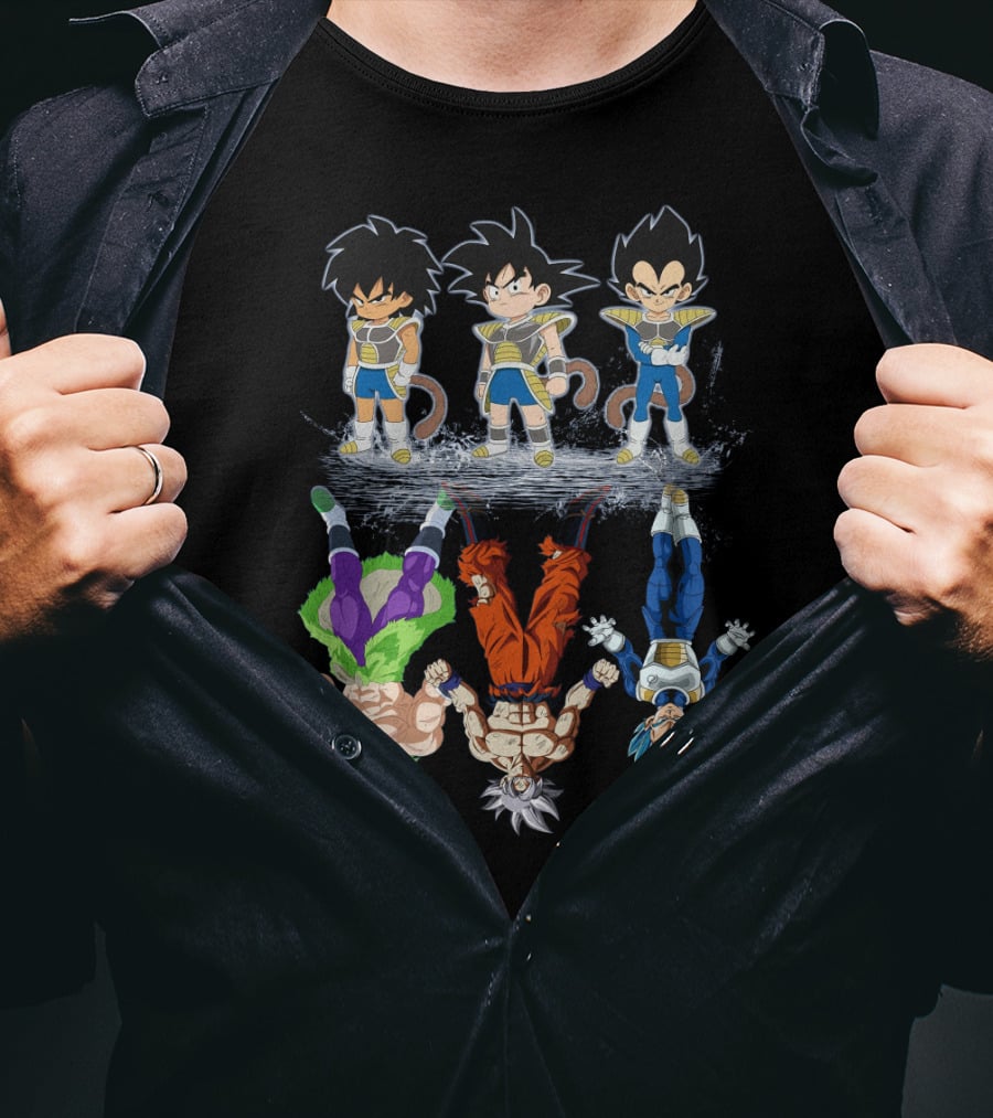 Broly Goku Vegeta Saiyan Evolution Half Saiyan Half Saiyan Gods T-Shirt