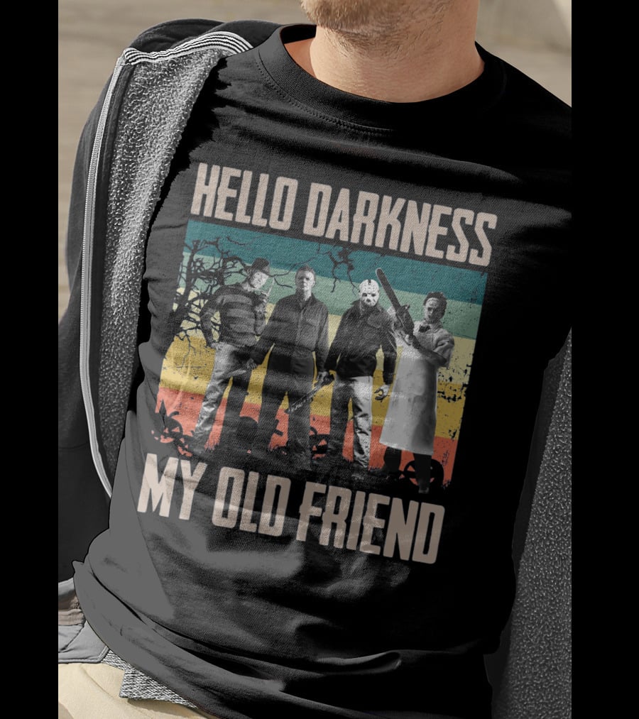 Hello Darkness My Old Friend Horror Icons Halloween T-Shirt