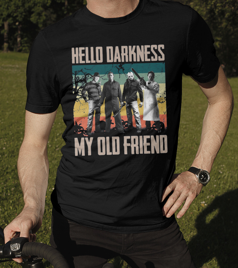 Hello Darkness My Old Friend Horror Icons Halloween T-Shirt