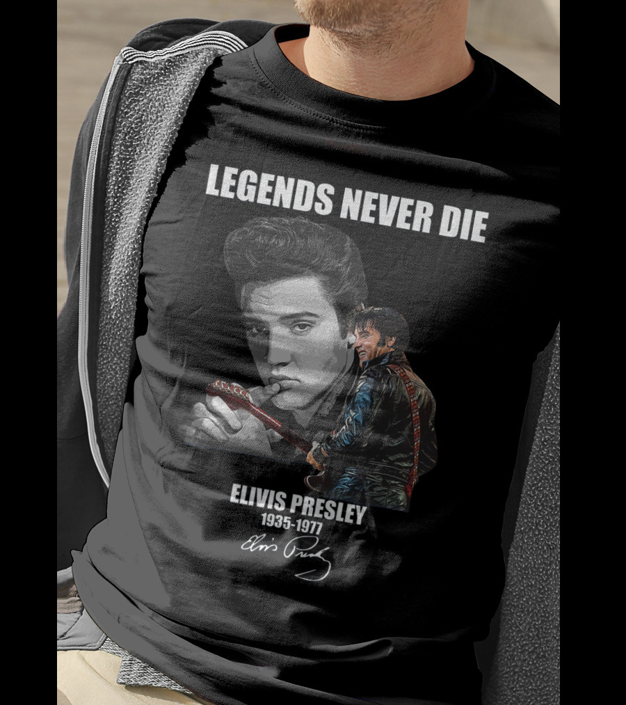 Legends Never Die Elvis Presley 1935-1977 Signature T-Shirt