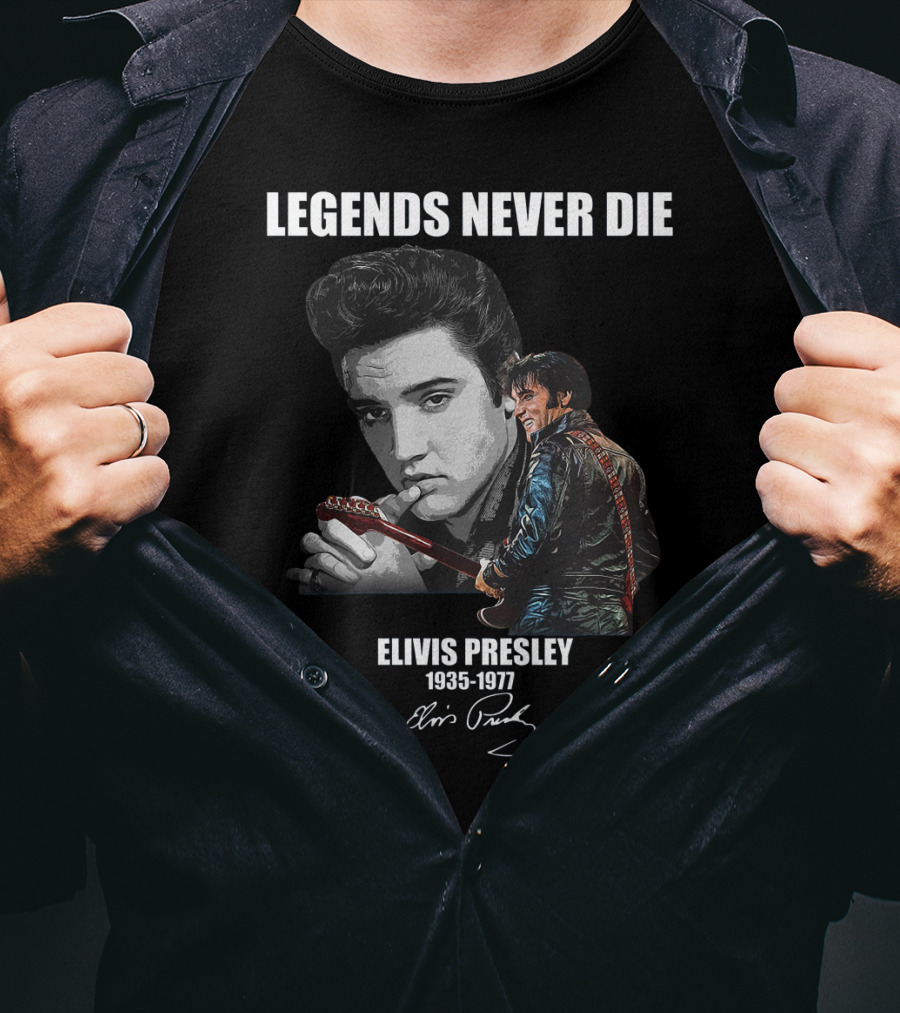 Legends Never Die Elvis Presley 1935-1977 Signature T-Shirt