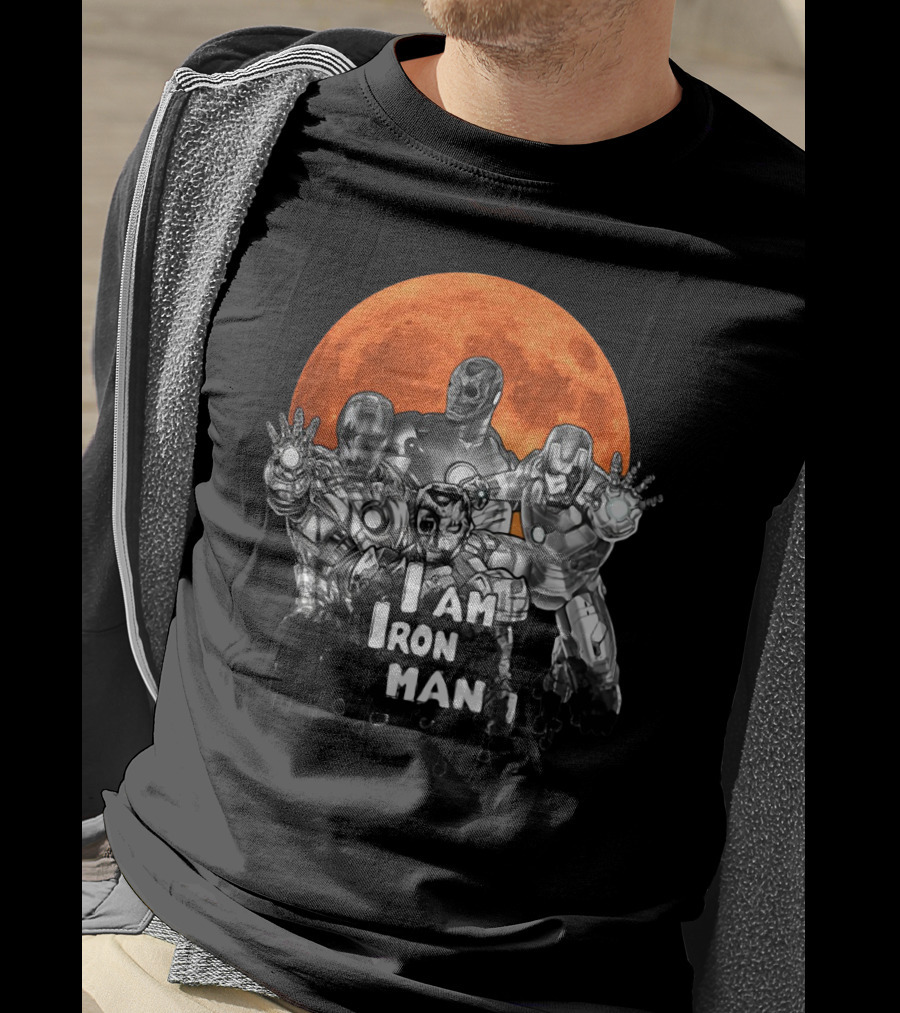 Iron Man Zombie Halloween I Am Iron Man Moon T-Shirt