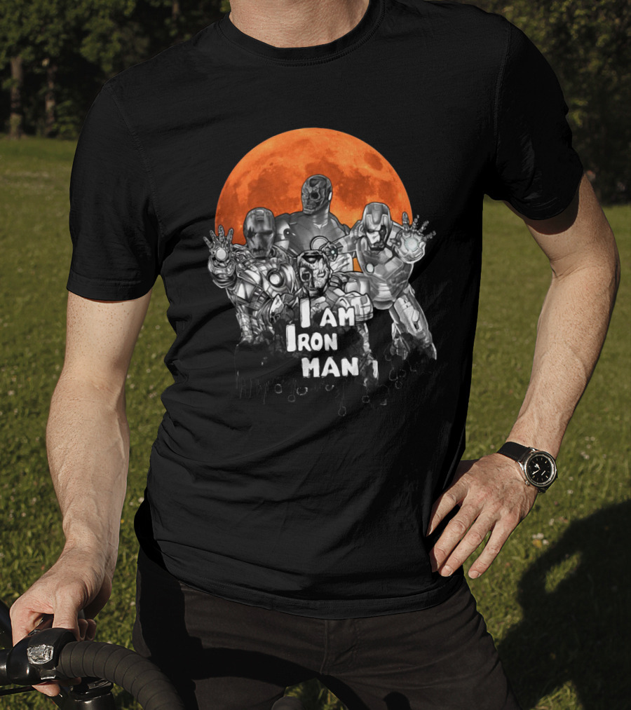 Iron Man Zombie Halloween I Am Iron Man Moon T-Shirt
