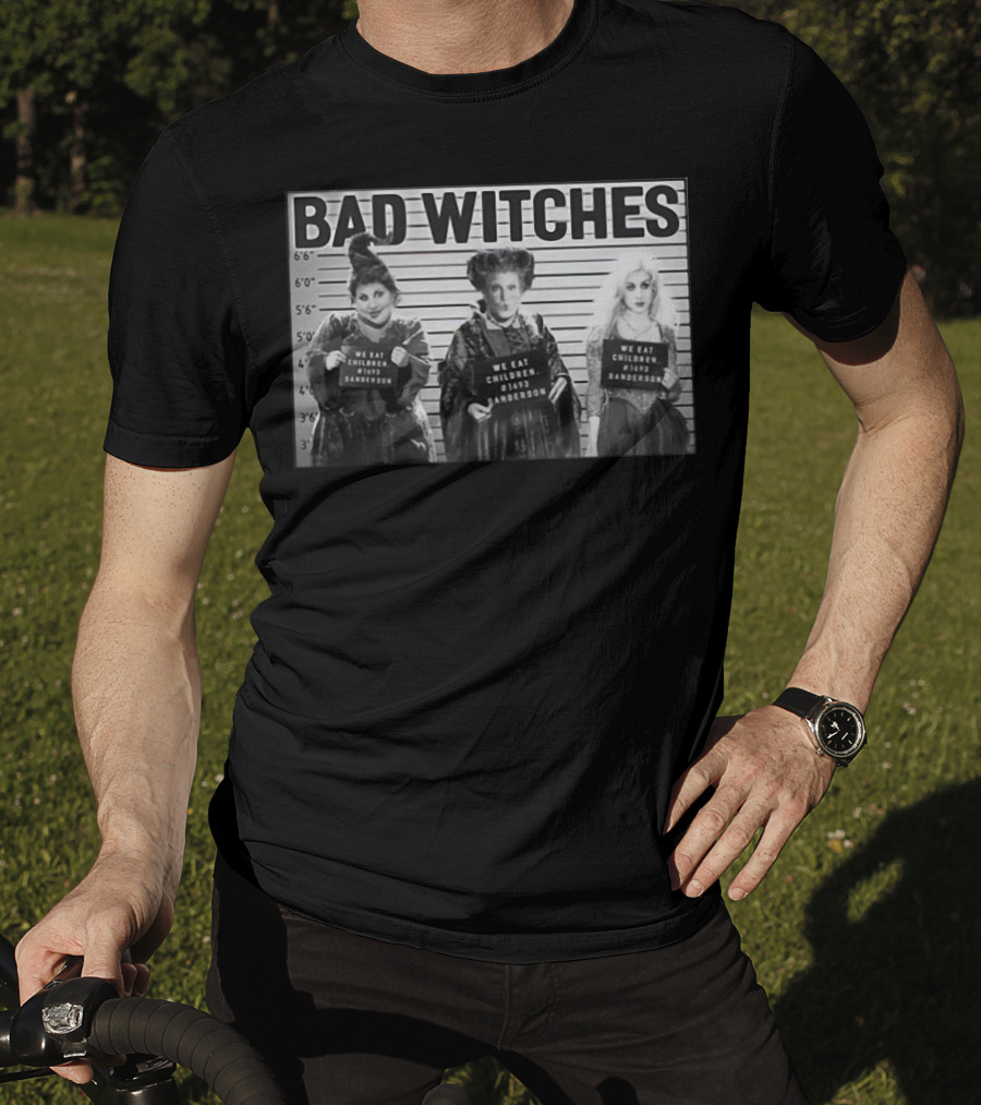 Hocus Pocus Bad Witches Mugshot Halloween Sanderson Sisters We Eat Children 1693 T-Shirt