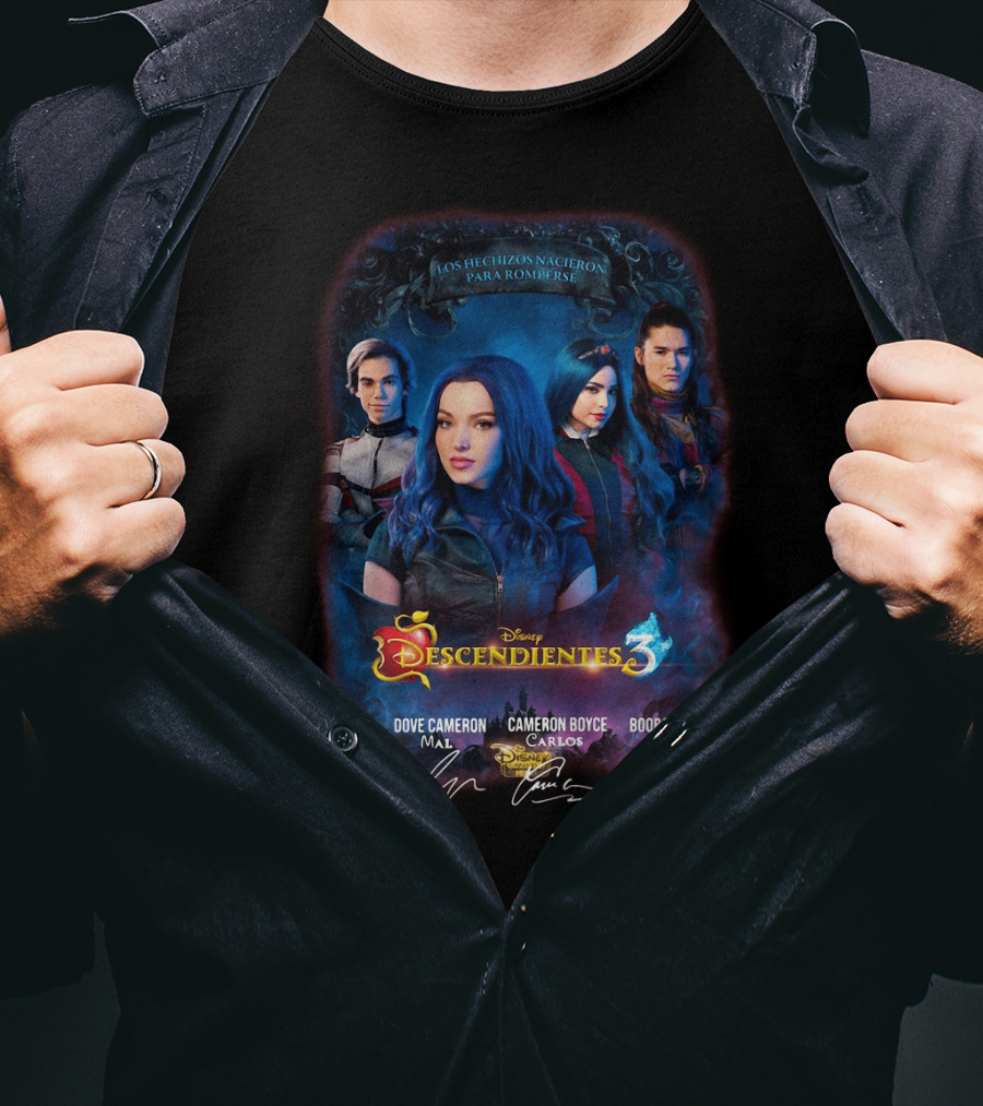 Disney Descendientes 3 Los Hechizos Nacieron Para Romperse Sofia Carson Evie Dove Cameron Mal Cameron Boyce Carlos Booboo Stewart Jay T-Shirt